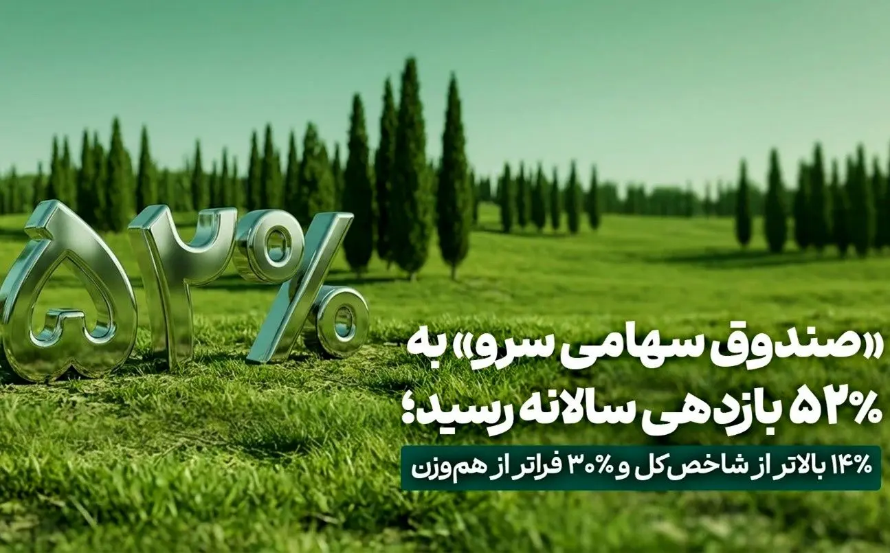 «صندوق سهامی سرو» به ٪۵۲ بازدهی سالانه رسید؛ ٪۱۴ بالاتر از شاخصکل و ٪۳۰ فراتر از هموزن